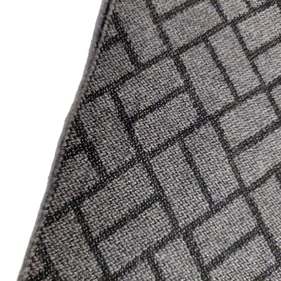 ARMANI COLLEZIONI Grey & Grey Rectangular Geometric Print Logo Embroidered Scarf - Picture 12 of 16